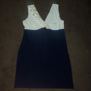 Elegant Navy and White Dress